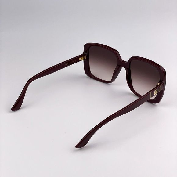 GUCCI GG0632S 003 Sunglasses Burgundy Red Gradient Square Oversized Women - Picture 7 of 10